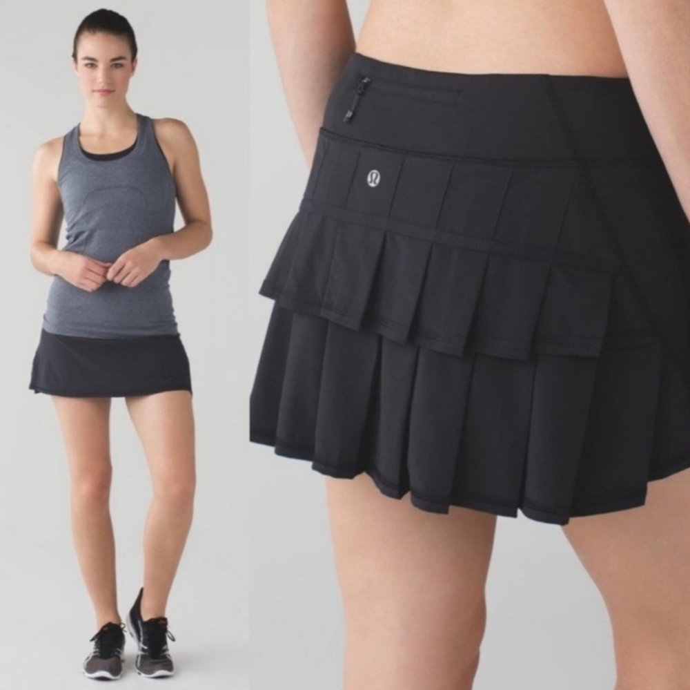 Lululemon Run Pace Setter Skirt/Skort in Black Size 4 Tall! Rare Size!